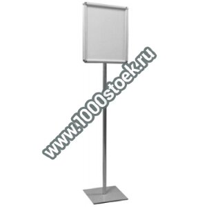 Стойка с прямой клик-рамкой KB-1 (хромированная труба-профиль, 25 мм)